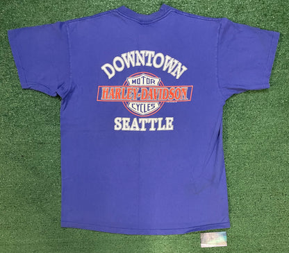 Vintage 1990s Harley Davidson Wings Of Steel tee