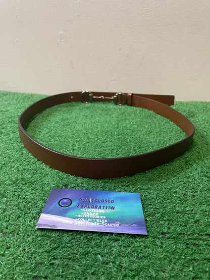 Gucci brown horsebit leather belt