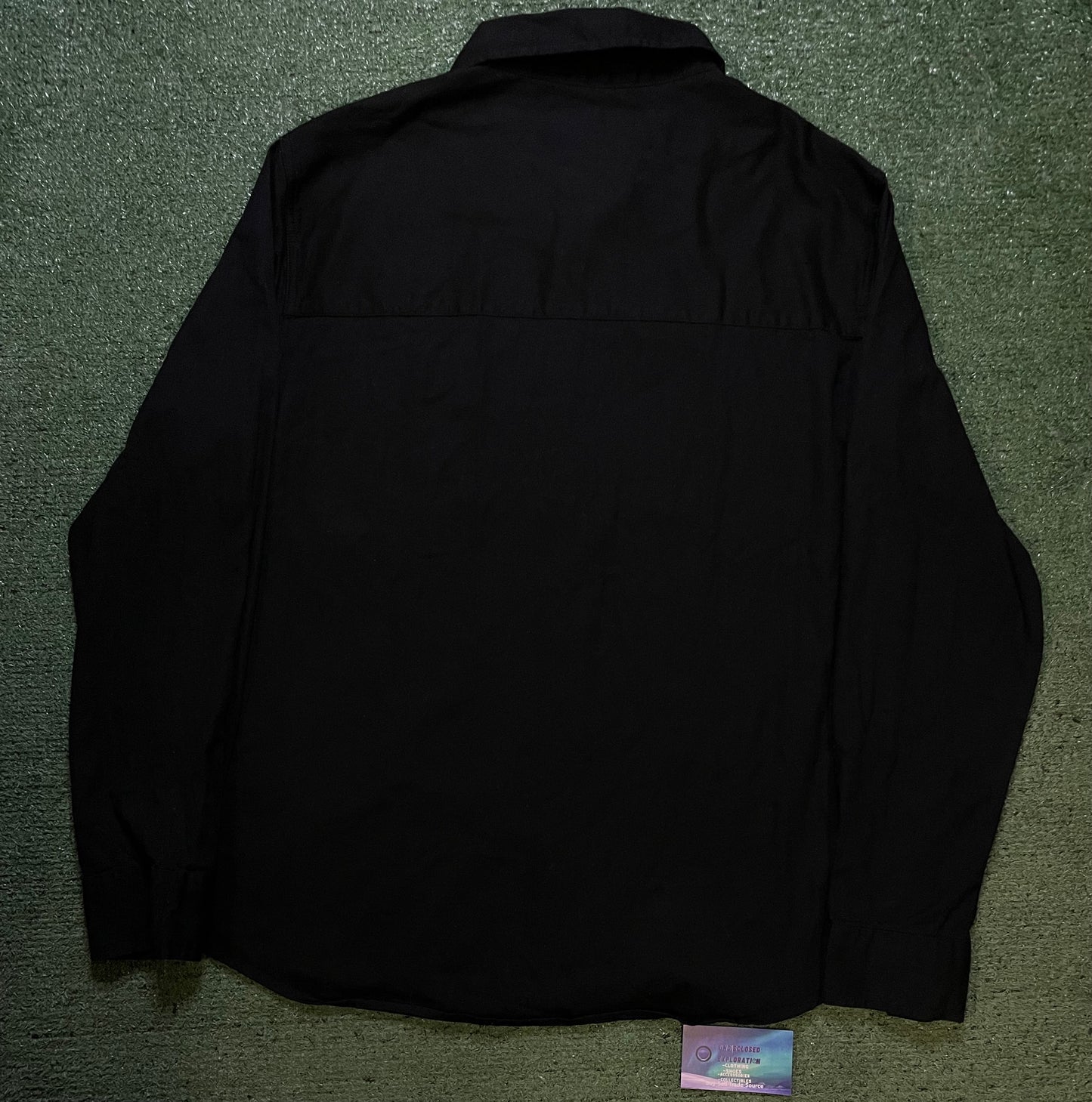 True Religion black and white embroidered button up