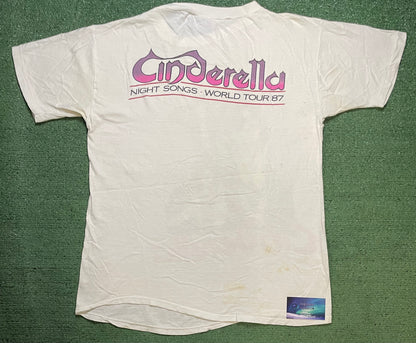 Vintage 1987 Cinderella night songs world tour tee