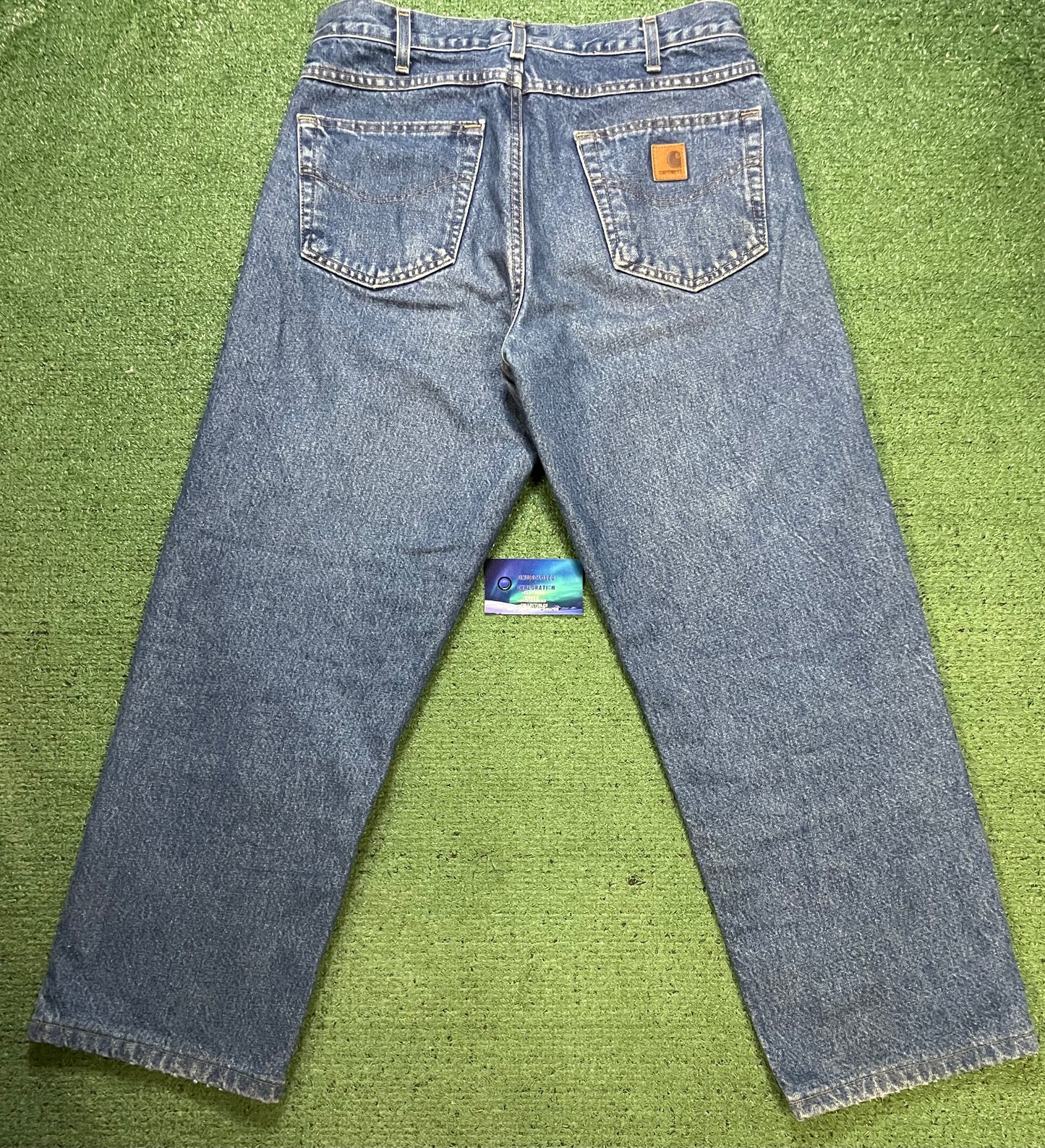 Carhartt flannel lined blue jeans