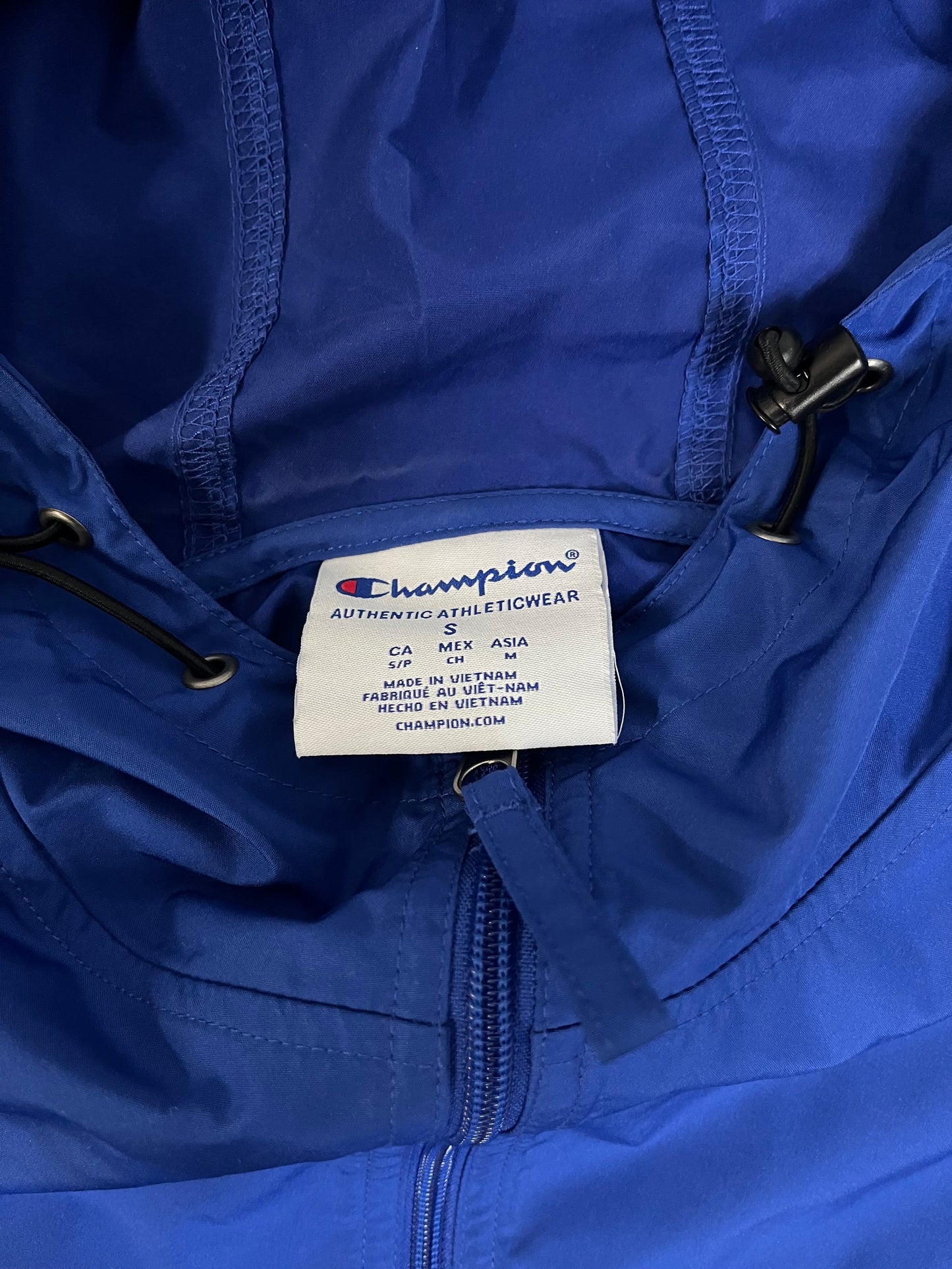 Champion half zip windbreaker blue hoodie