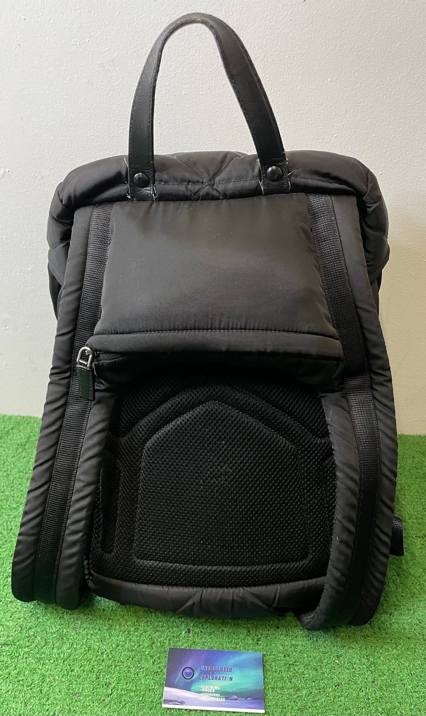 Prada Re-Nylon Padded Backpack With Hood In Black