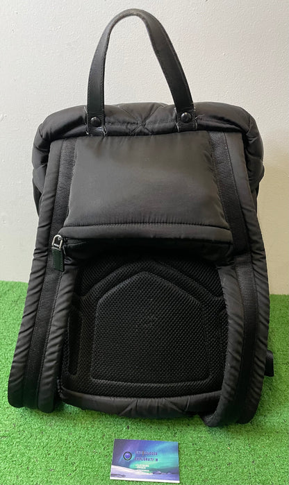 Prada Re-Nylon Padded Backpack With Hood In Black