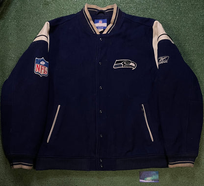 Vintage 2000s Seattle Seahawks suede & leather jacket