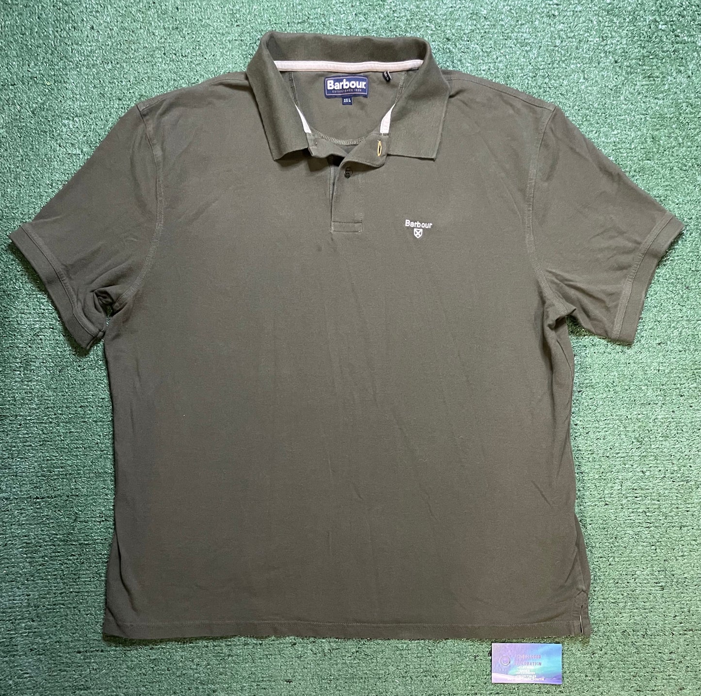 Barbour olive green polo