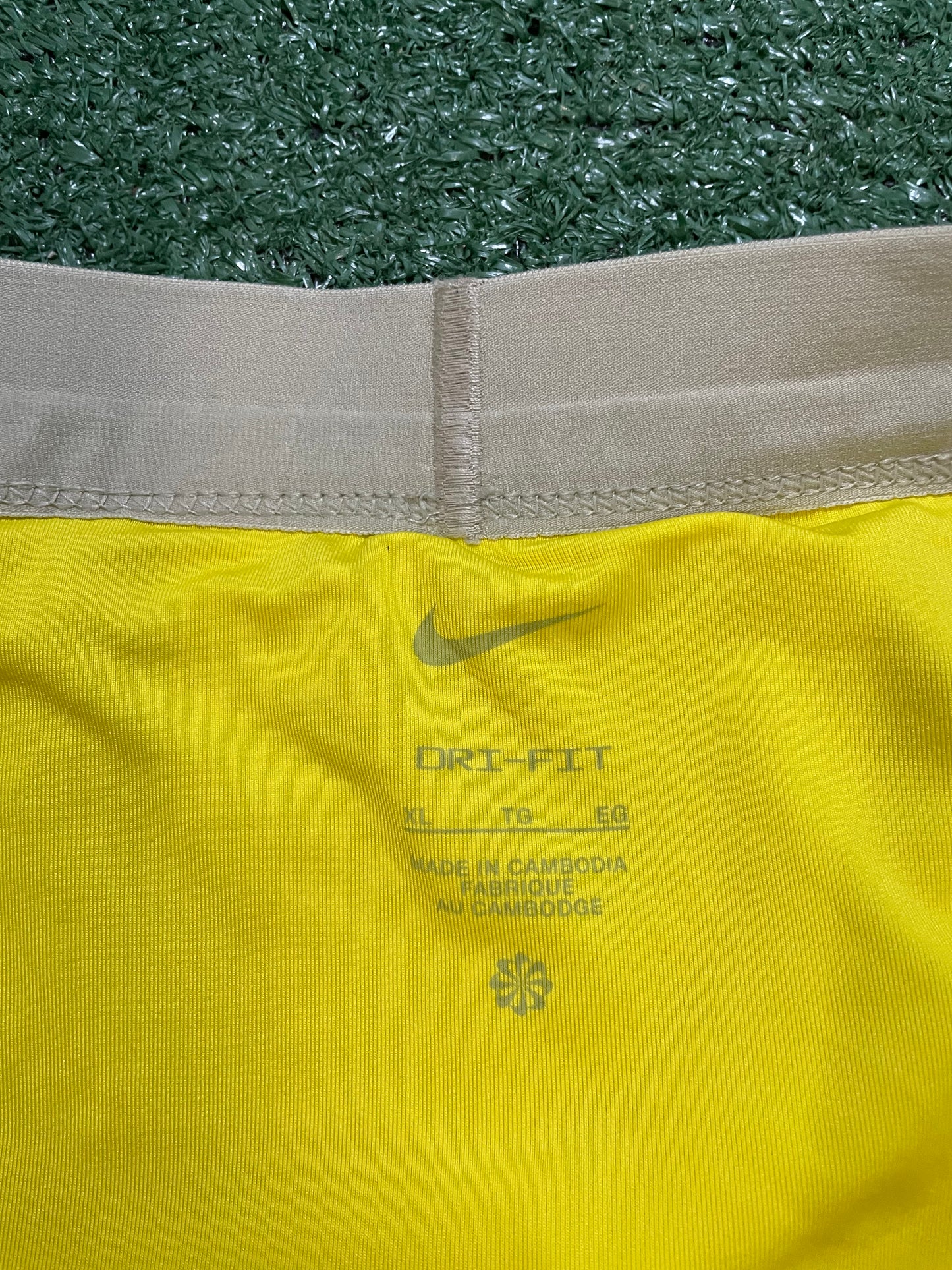 Nike yellow lightning bandana shorts