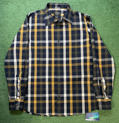 Nordstrom navy striped flannel