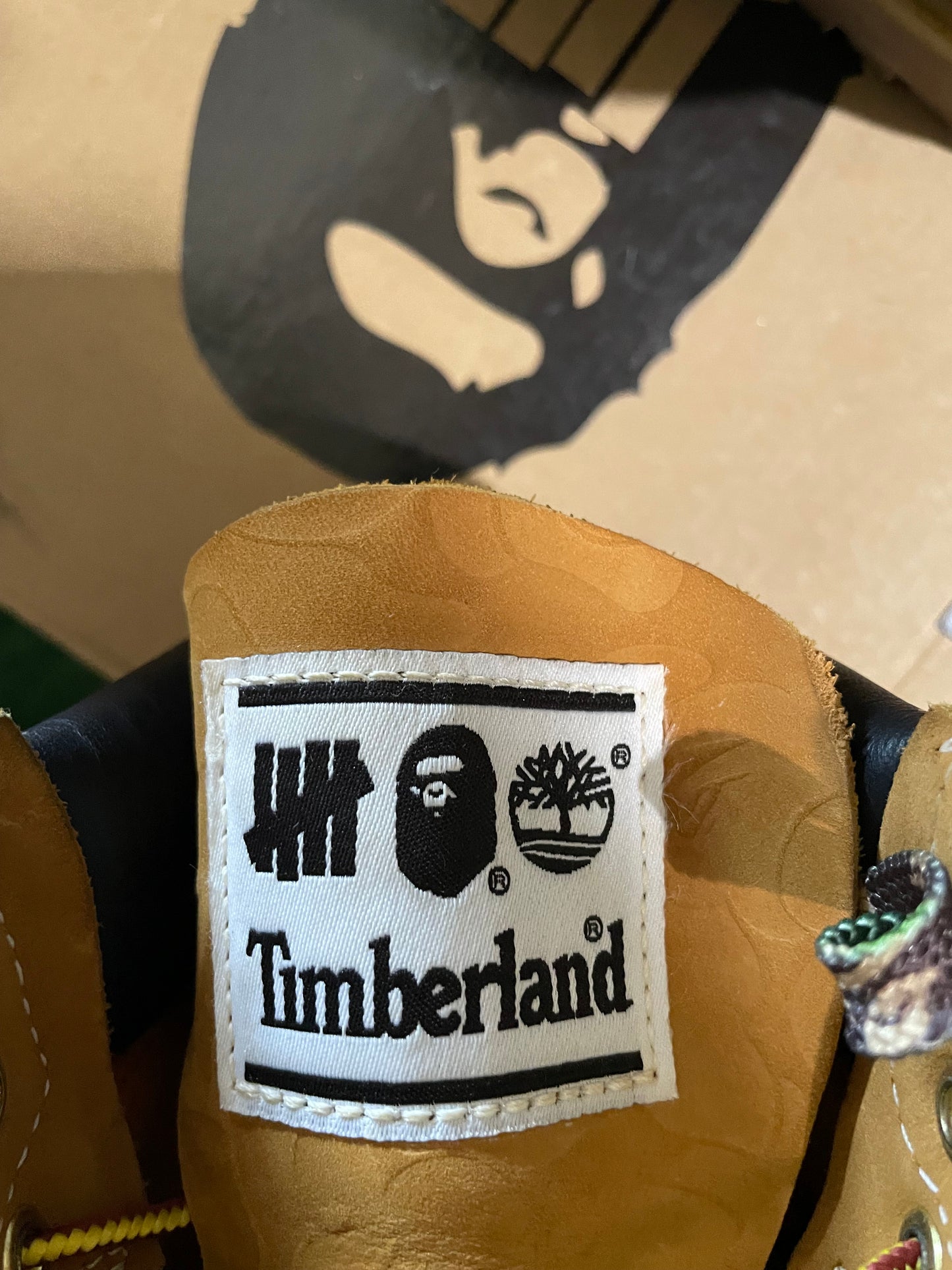 Bape X undefeated timberland 6 inch boot size 8.5men/10women