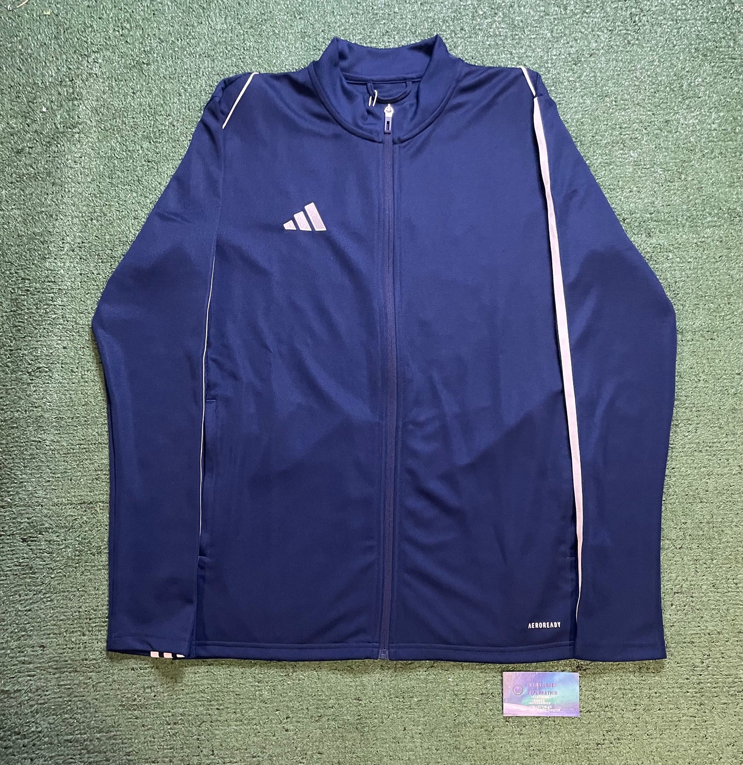 Adidas navy and white tracksuit