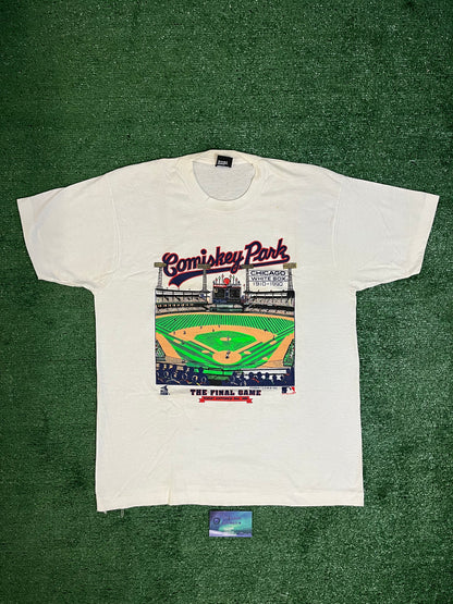 Vintage 1990 Chicago white Sox comiskey park tee