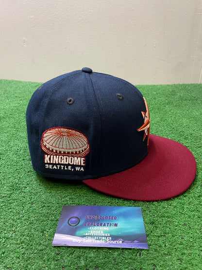 Seattle Mariners kingdome navy and red new era fitted hat