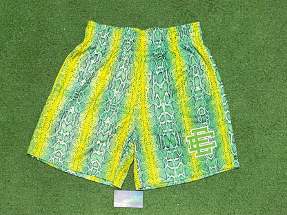 Eric Emanuel neon snakeskin shorts