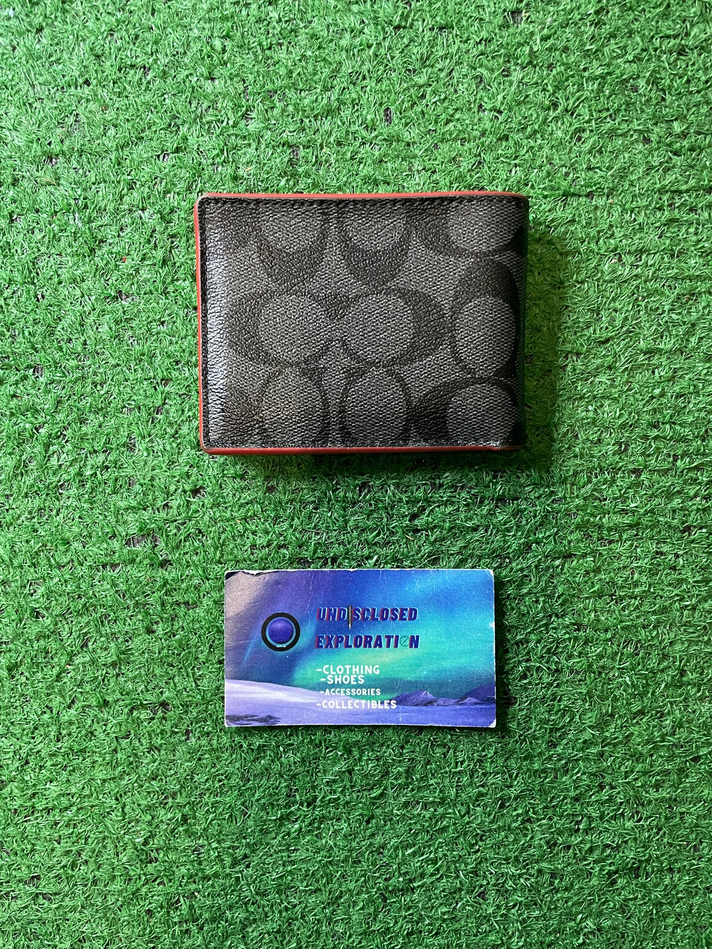 COACH  black and red signature wallet