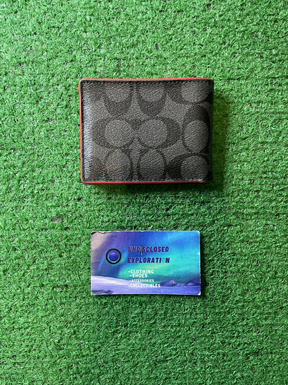 COACH  black and red signature wallet