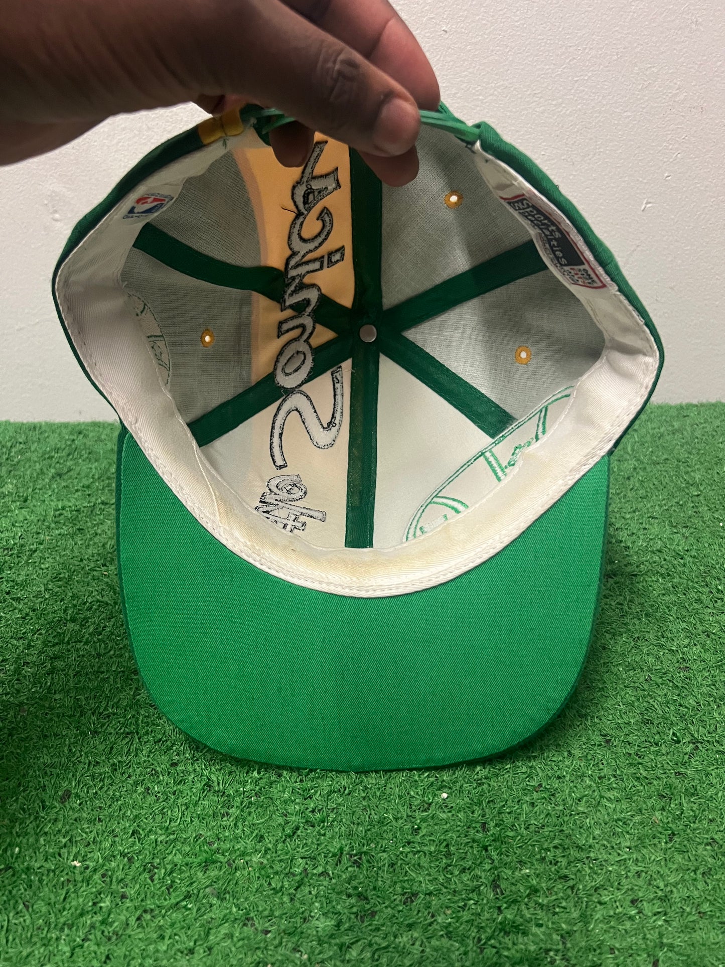 Vintage 1990s Seattle SuperSonics sports specialties all over print hat