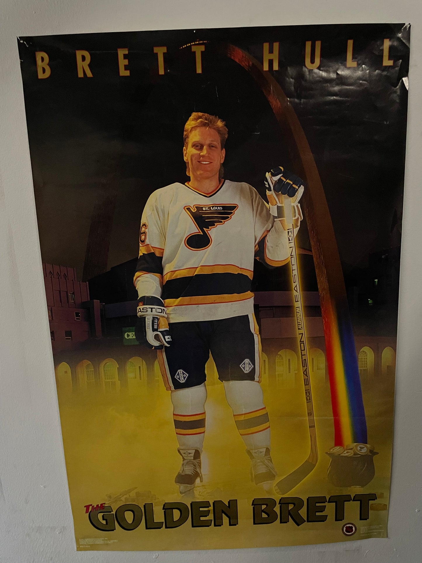 Vintage 1990s Brett Hull the golden Brett St Louis Blues poster