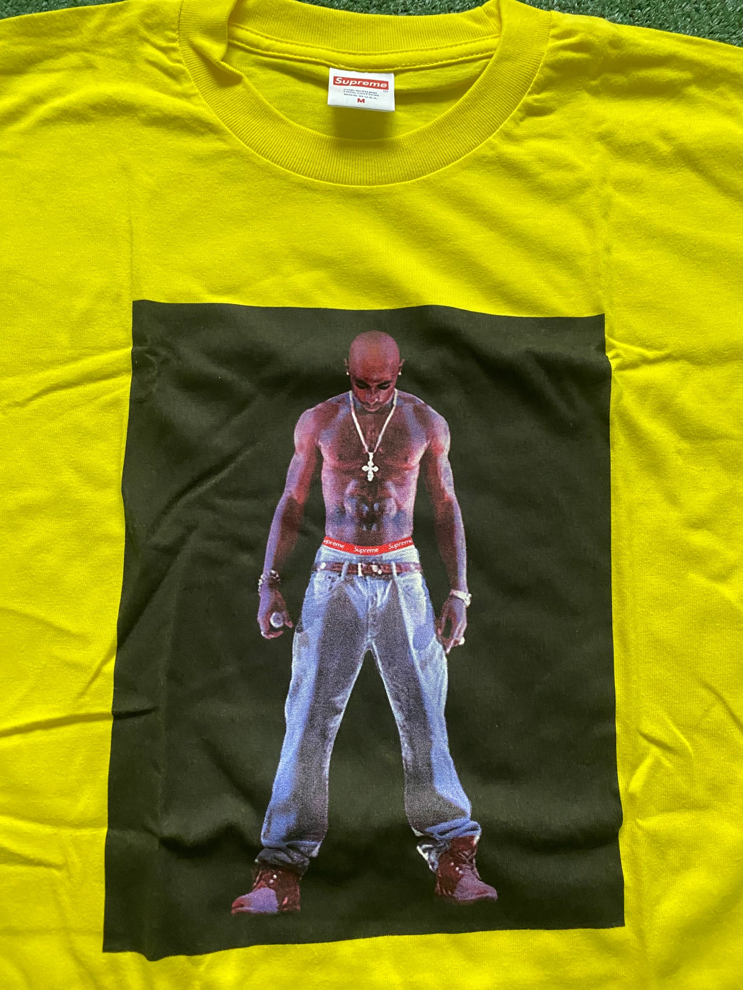 Supreme yellow Tupac Hologram Tee