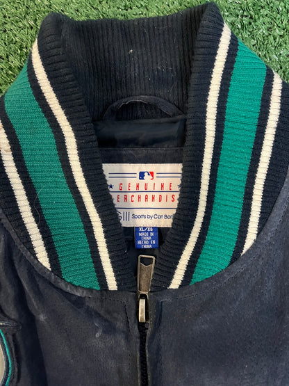 Vintage 1990s Seattle mariners leather and suede jacket