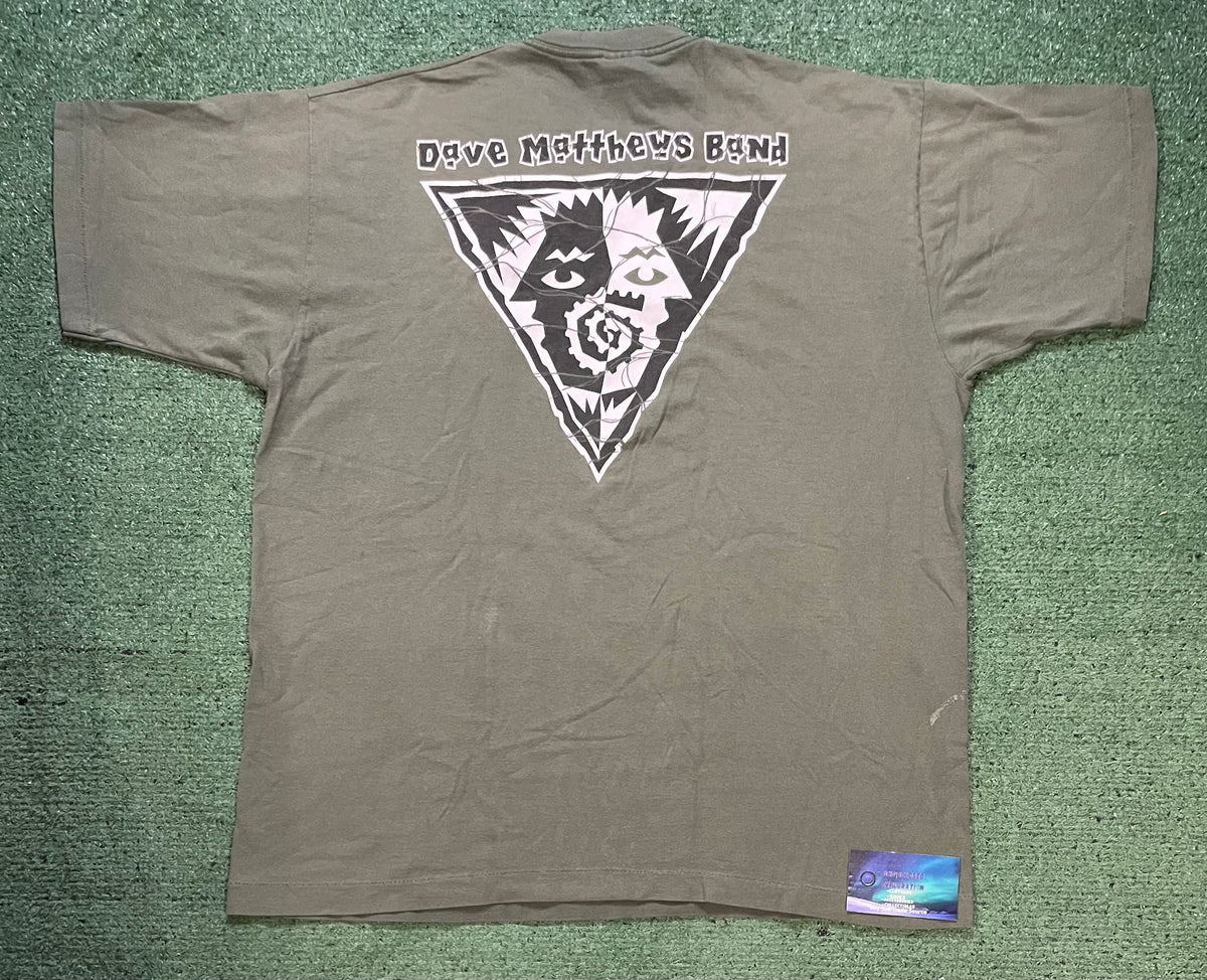 vintage 1990s Dave Matthews Band olive green double sided tee