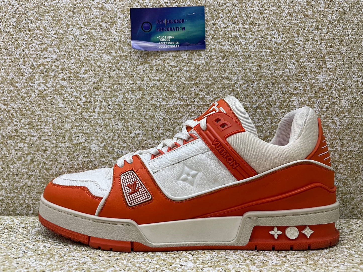 Louis Vuitton LV Trainer Orange Size 8LV/10 US “Preowned”