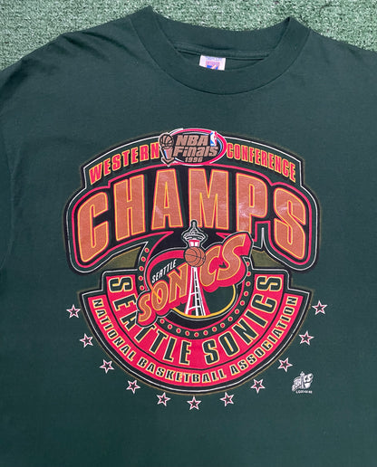 Vintage 1996 Seattle Sonics western Conference championships tee