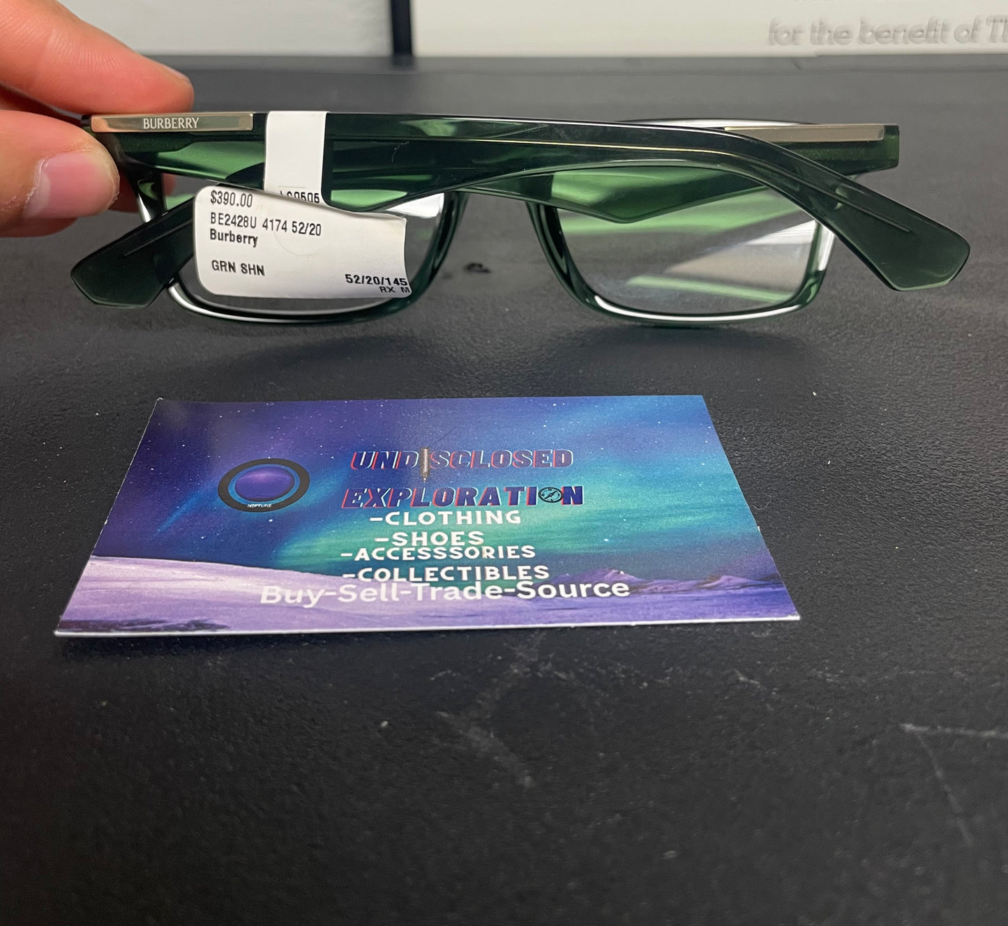 Burberry green and silver BE2428U glasses