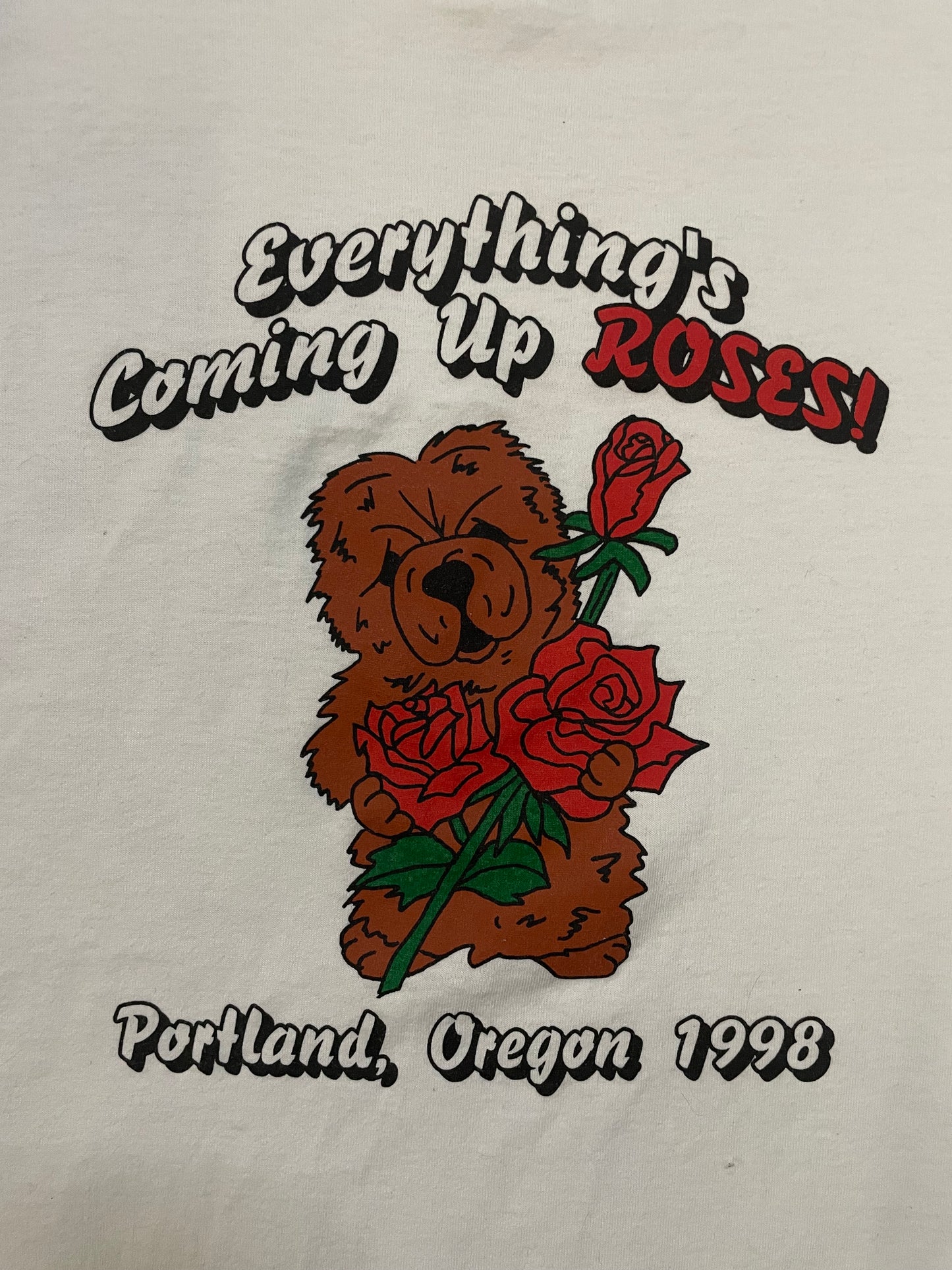 Vintage 1990s Everything coming up roses Portland Oregon tee