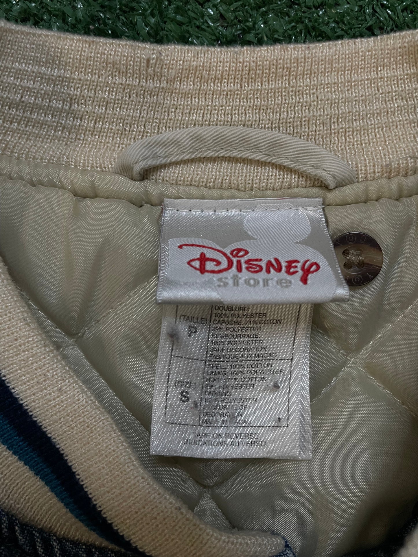 Vintage 1990s Eeyore Disney varsity denim jacket