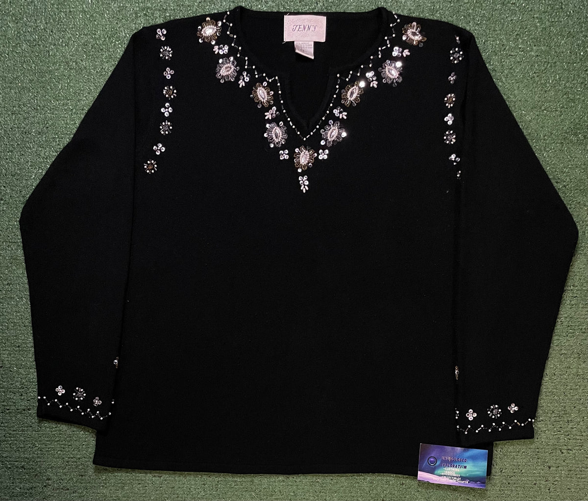 Vintage Jenny black rhinestone longsleeve