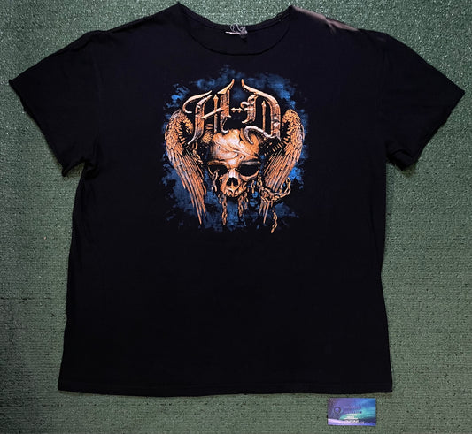 Harley Davidson blue & Gold skull tee