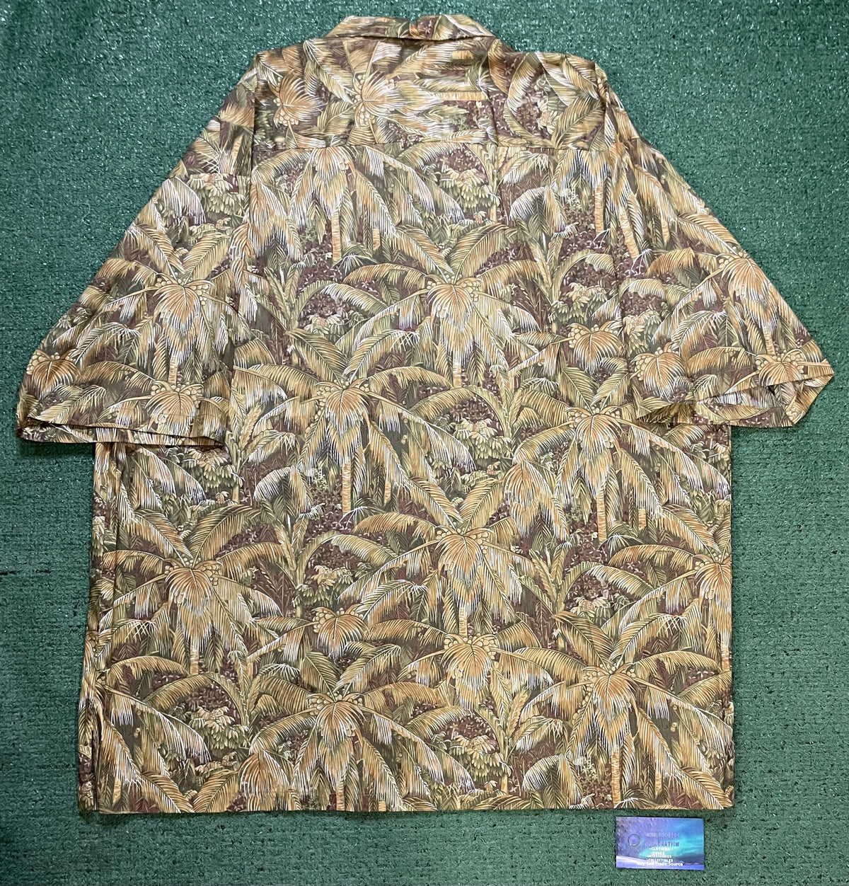 Tori Richard green & brown floral shirt