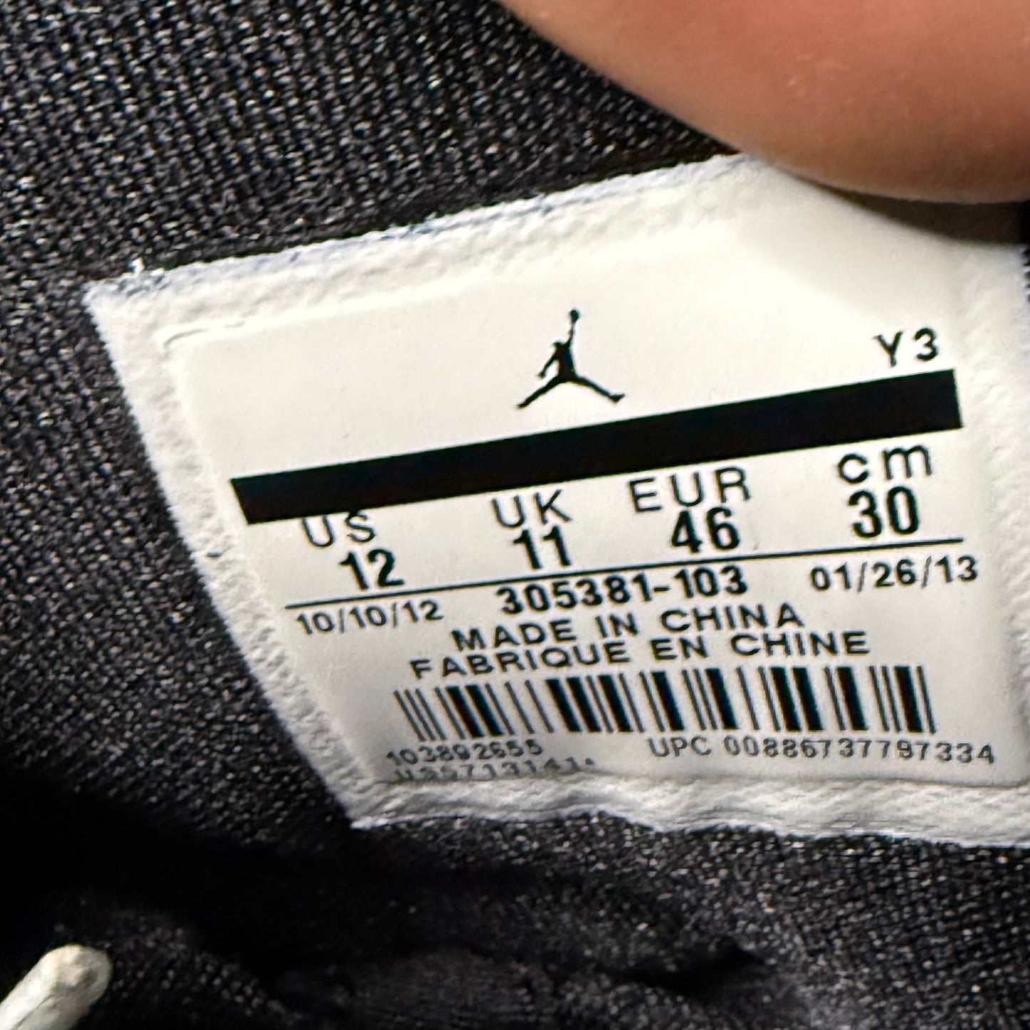 Jordan 8 Bugs Bunny 2013 12 Men/13.5 Women “Preowned”