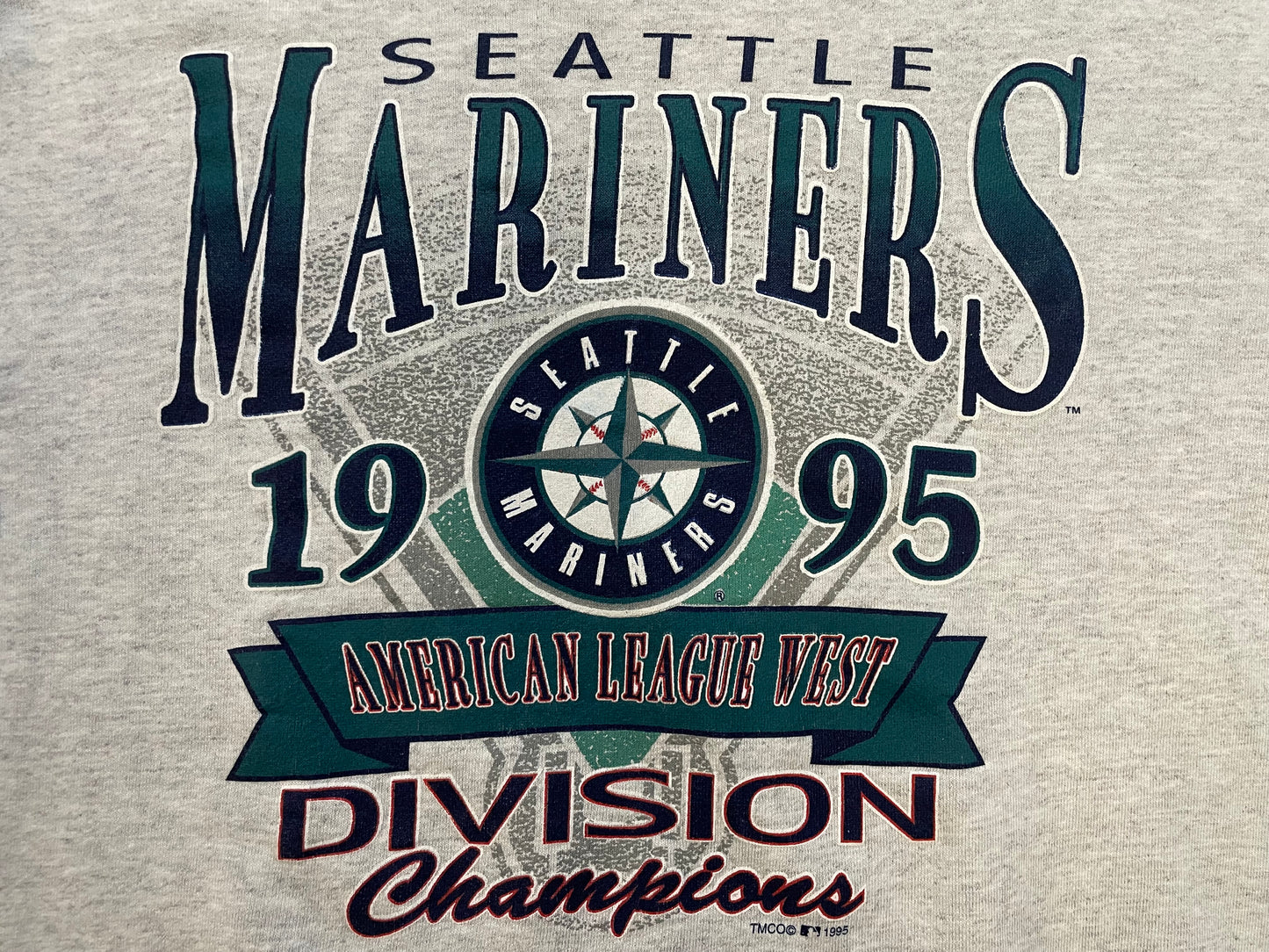 Vintage 1995 Seattle Mariners American League west division champions crewneck