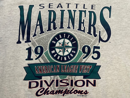 Vintage 1995 Seattle Mariners American League west division champions crewneck