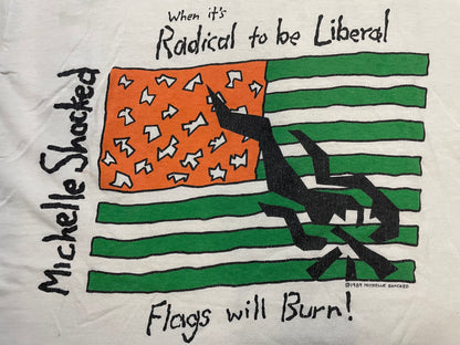 vintage 1980s Michelle Shocked When it's Radical to be Liberal, Flags will Burn tour tee