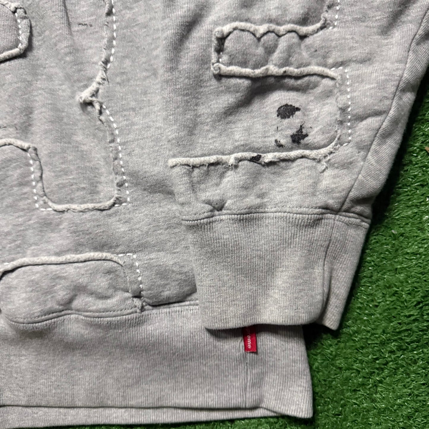 Supreme Cutout Letters Heather Grey Hoodie