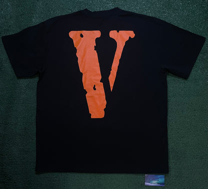 Vlone black & orange staple tee