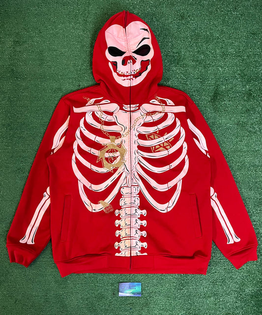 Vintage Raw Blue skeleton zip up