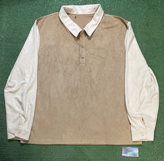 Beige & tan longsleeve rugby shirt