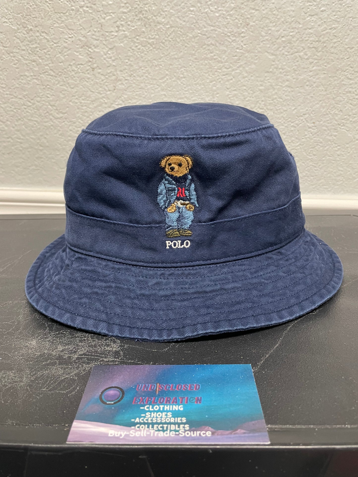 Navy Polo Ralph Lauren bear bucket hat