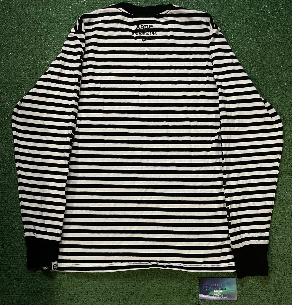 AAPE by A Bathing Ape black and white striped long-sleeve