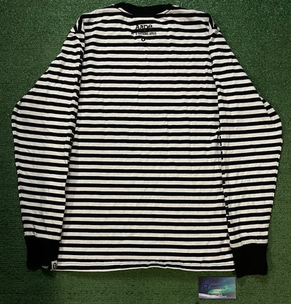 AAPE by A Bathing Ape black and white striped long-sleeve