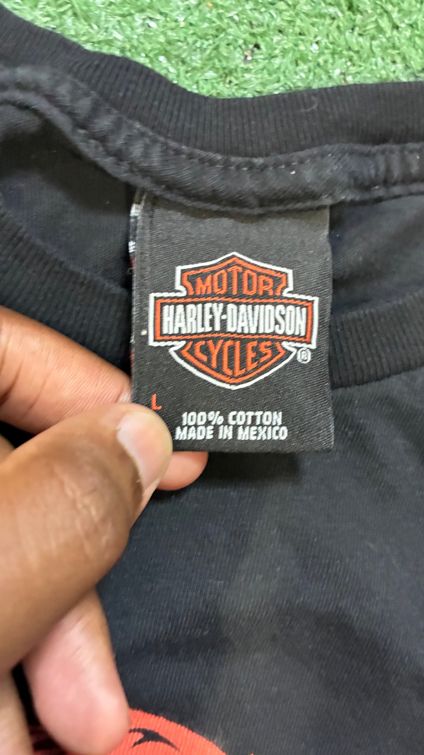 Harley Davidson black & red eagle tee