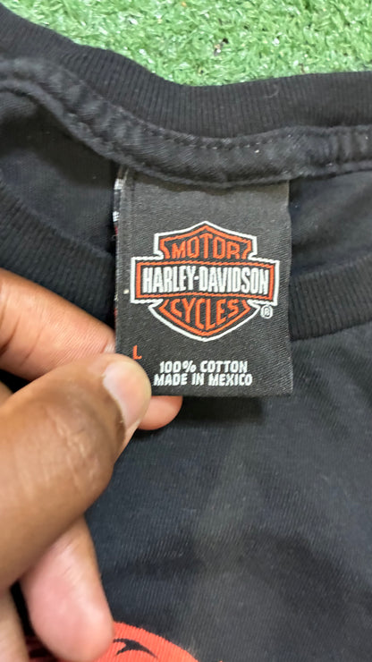 Harley Davidson black & red eagle tee
