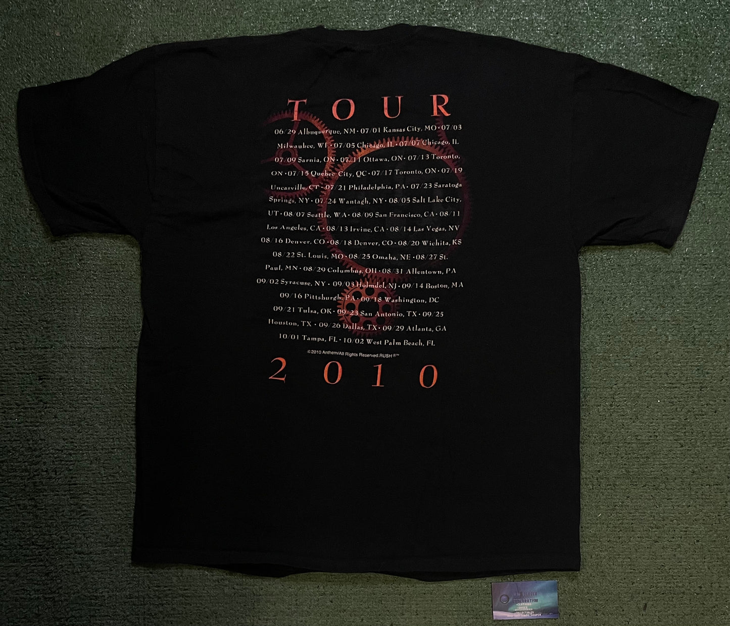 Rush Time Machine 2010 tour tee