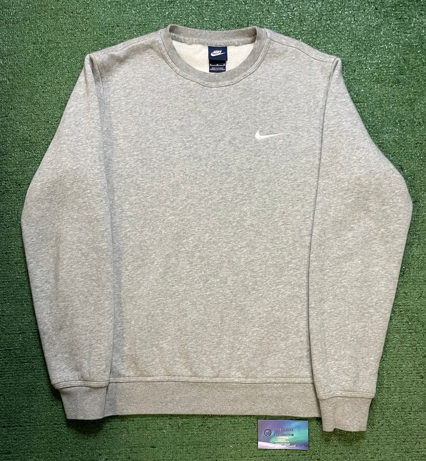 Nike grey swoosh embroidered crewneck