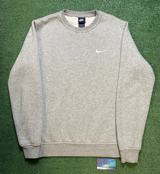 Nike grey swoosh embroidered crewneck
