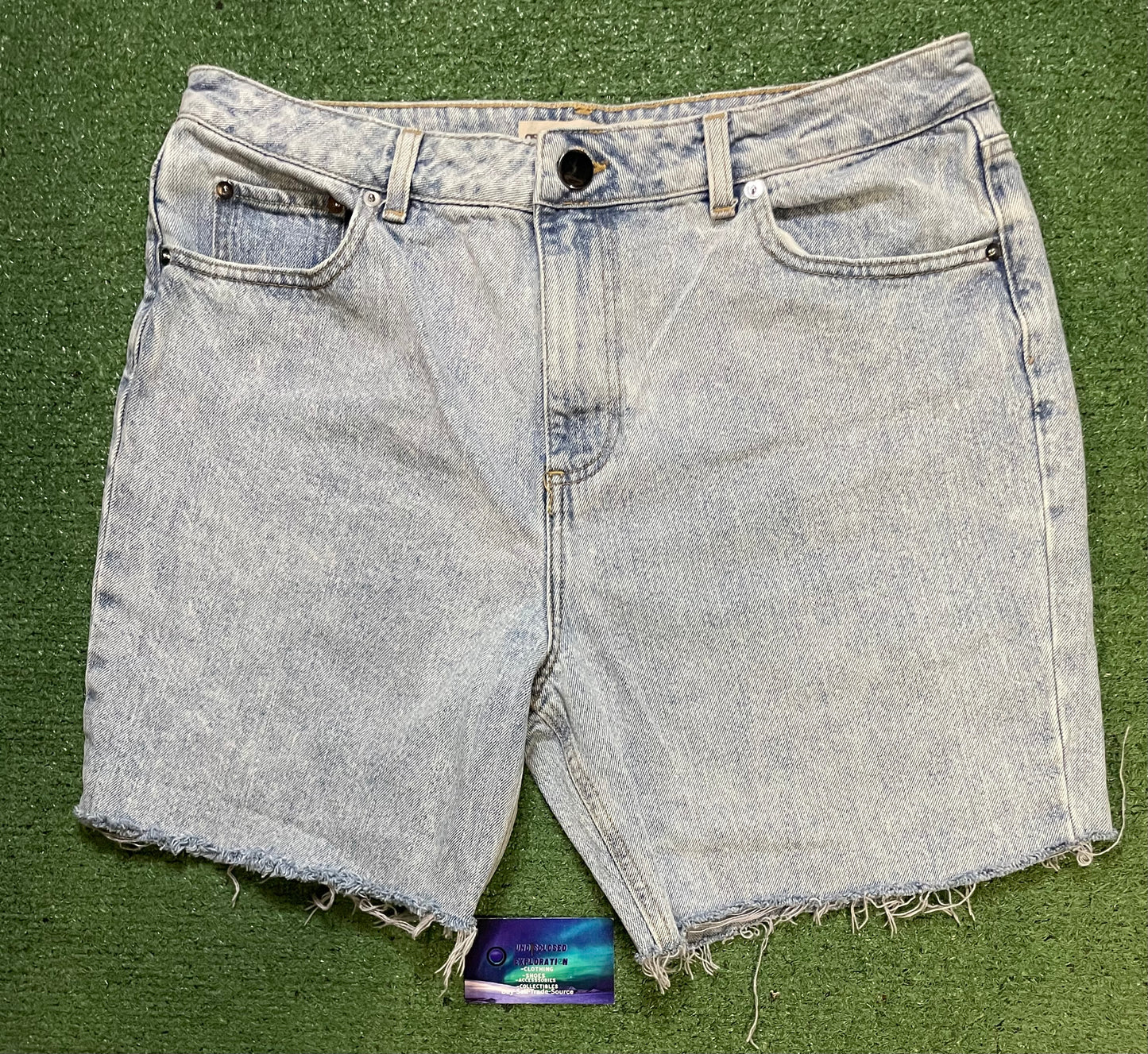 asos light wash Jean shorts