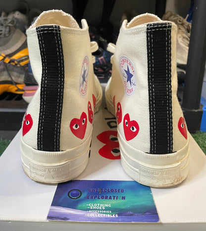 CDG X converse multi heart high top size 8.5men/10women